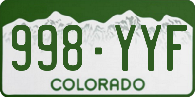 CO license plate 998YYF