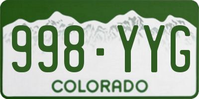 CO license plate 998YYG
