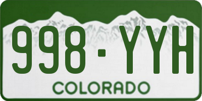 CO license plate 998YYH