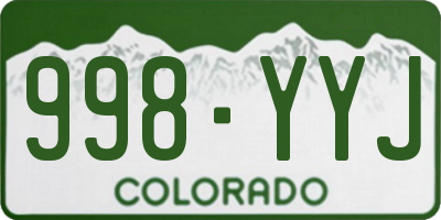 CO license plate 998YYJ