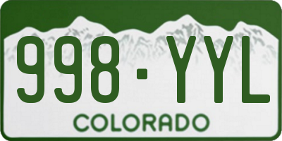 CO license plate 998YYL