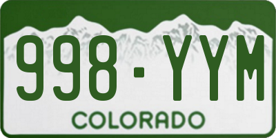 CO license plate 998YYM