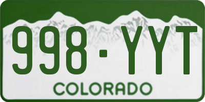 CO license plate 998YYT