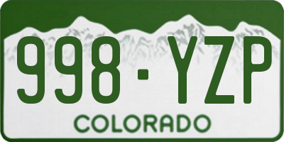 CO license plate 998YZP