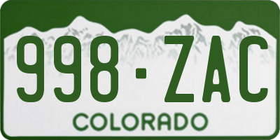 CO license plate 998ZAC