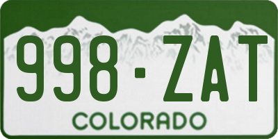 CO license plate 998ZAT
