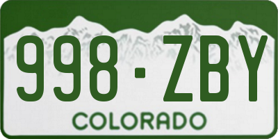 CO license plate 998ZBY