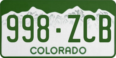 CO license plate 998ZCB