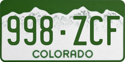 CO license plate 998ZCF