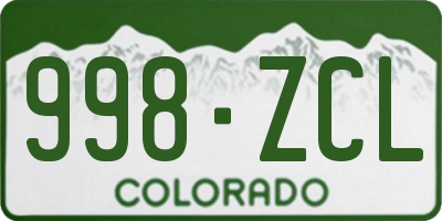 CO license plate 998ZCL