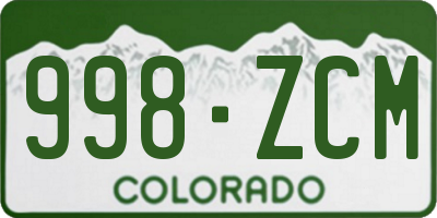 CO license plate 998ZCM