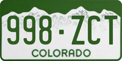 CO license plate 998ZCT