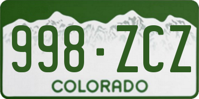 CO license plate 998ZCZ