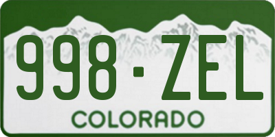 CO license plate 998ZEL