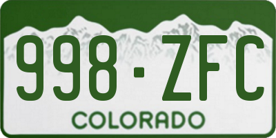 CO license plate 998ZFC