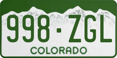 CO license plate 998ZGL