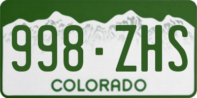 CO license plate 998ZHS