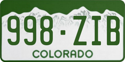 CO license plate 998ZIB