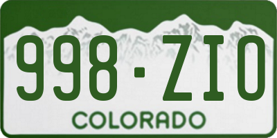 CO license plate 998ZIO