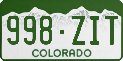 CO license plate 998ZIT