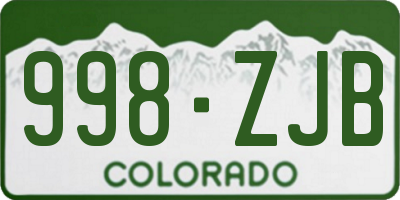 CO license plate 998ZJB
