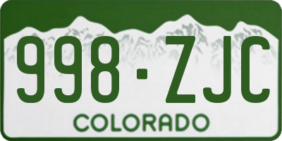 CO license plate 998ZJC