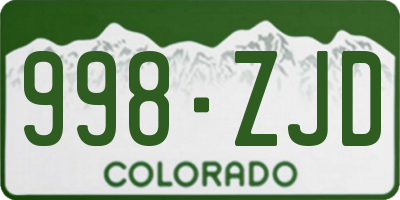 CO license plate 998ZJD