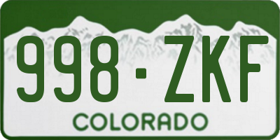 CO license plate 998ZKF