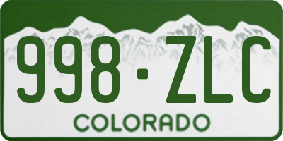 CO license plate 998ZLC