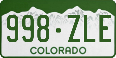 CO license plate 998ZLE