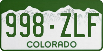 CO license plate 998ZLF