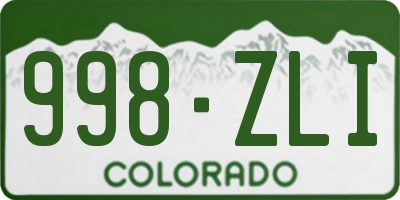 CO license plate 998ZLI