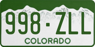 CO license plate 998ZLL