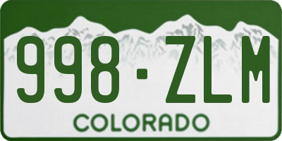CO license plate 998ZLM