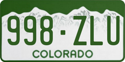 CO license plate 998ZLU