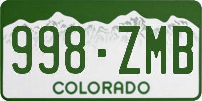 CO license plate 998ZMB