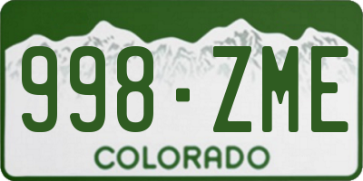 CO license plate 998ZME