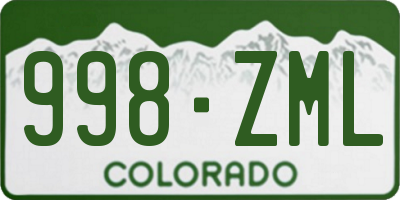 CO license plate 998ZML