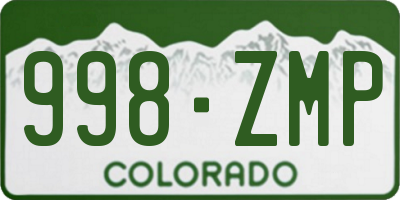 CO license plate 998ZMP