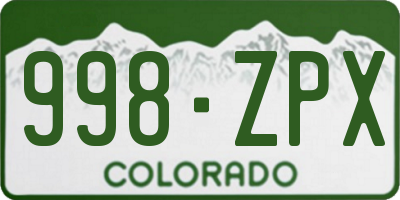 CO license plate 998ZPX