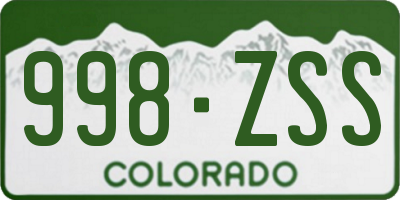 CO license plate 998ZSS