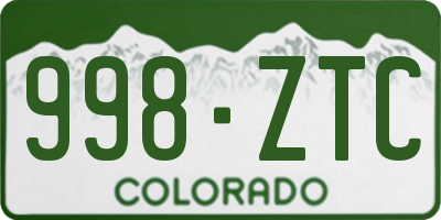 CO license plate 998ZTC