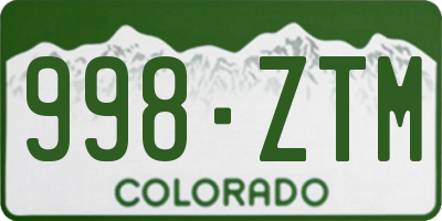 CO license plate 998ZTM