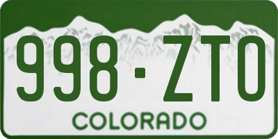 CO license plate 998ZTO