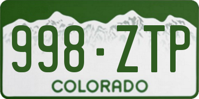 CO license plate 998ZTP