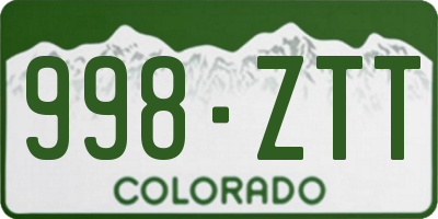 CO license plate 998ZTT