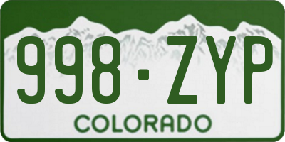 CO license plate 998ZYP