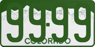 CO license plate 9999