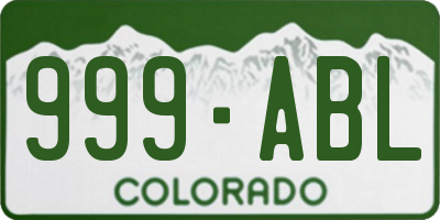CO license plate 999ABL