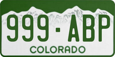 CO license plate 999ABP
